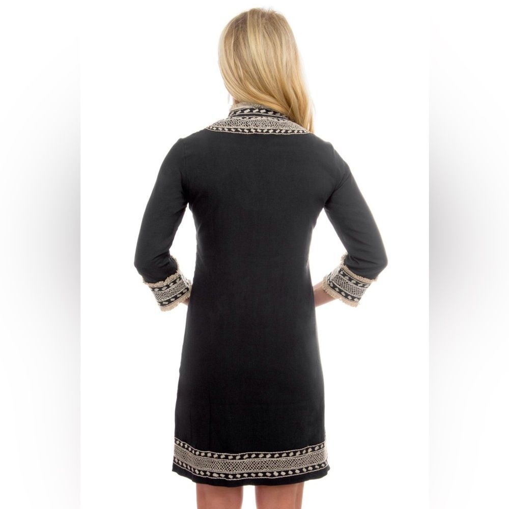 Gretchen Scott Cotton Embroidered Mini Dress in Fringe Binge Boho Size Medium - Picture 10 of 10